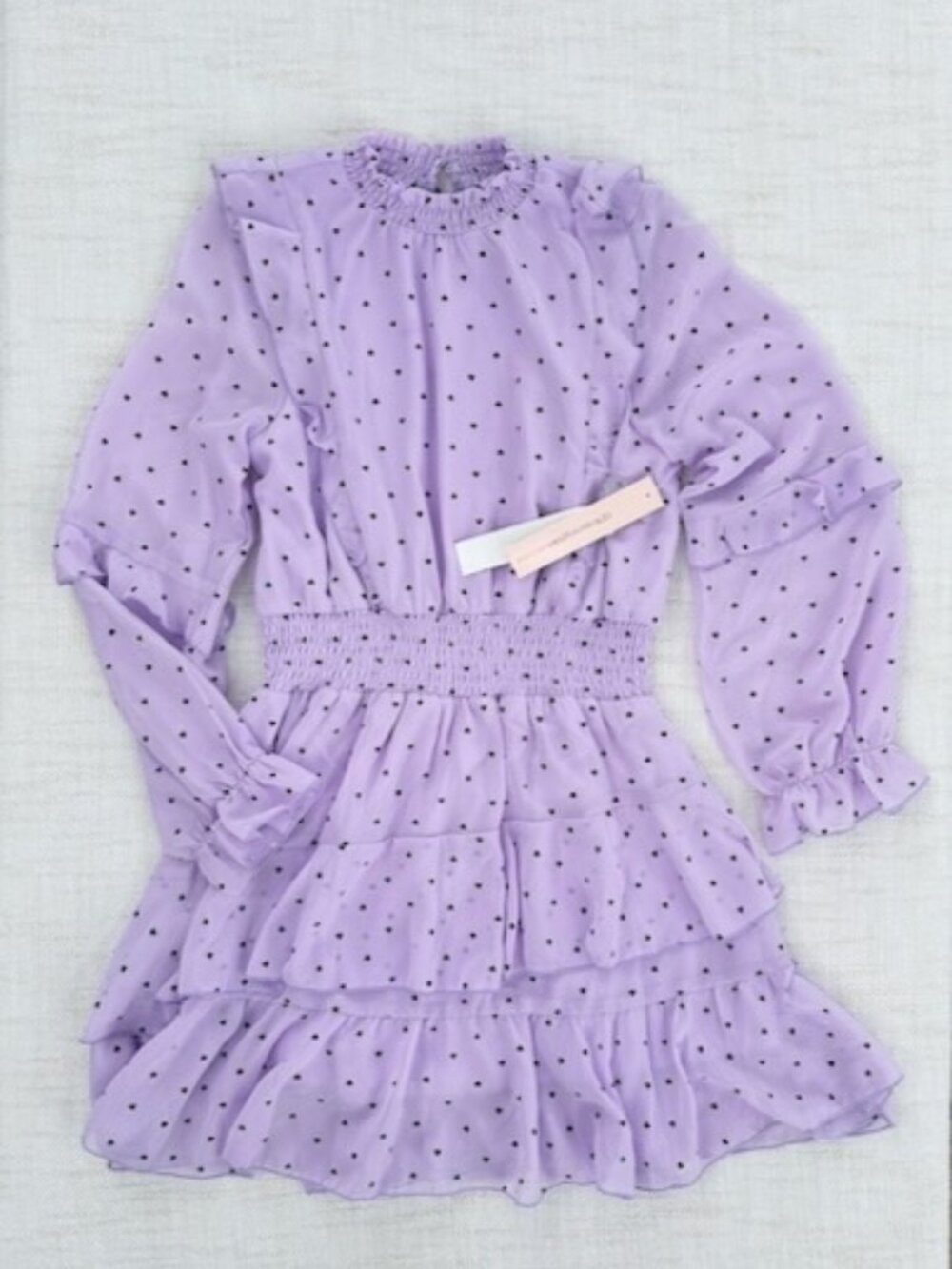 *NWT* Aqua Girl's Lavender Hearts Ruffle Dress XL 14 / 16